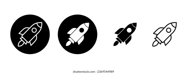 Rocket icon set illustration. Startup sign and symbol. rocket launcher icon