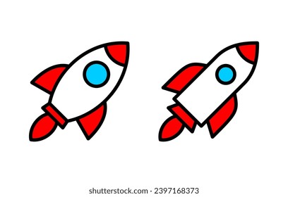 Rocket icon set illustration. Startup sign and symbol. rocket launcher icon