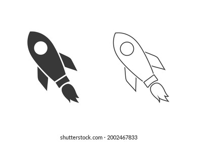 Icono conjunto de cohetes ilustración diseño vectorial aislado