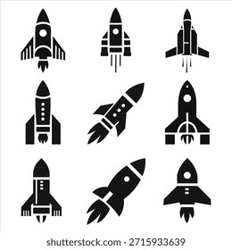 Diseño del espacio de inicio del conjunto de iconos de Rocket