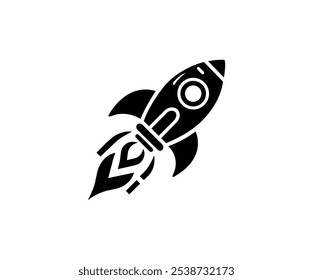 Conjunto de iconos de cohete. Rocket lanzó el Vector de iconos. Lanzamiento de cohete espacial con fuego. Vector EPS 10