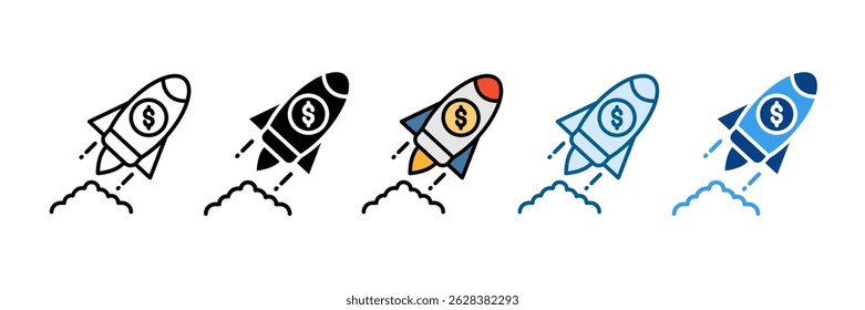 Rocket Icon Set Multiple Style Collection