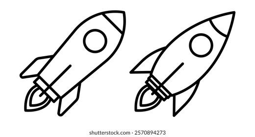 Rocket icon set simple design