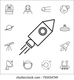 Rocket icon. Set of space icons. Signs, outline symbols collection, simple thin line icons for websites, web design, mobile app, info graphics on white background