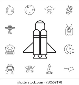 Rocket icon. Set of space icons. Signs, outline symbols collection, simple thin line icons for websites, web design, mobile app, info graphics on white background