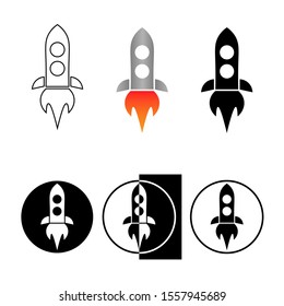 Rocket Icon set Spacecraft Spaceship Illustration Space Travel Exploration Vehicle Science