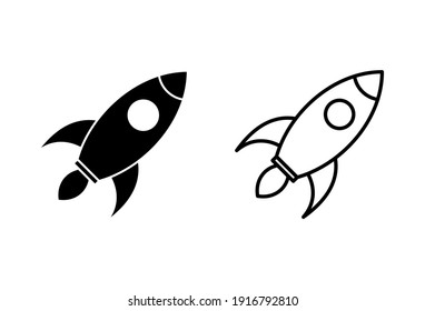 Rocket Icon Set. Startup Icon Vector. 