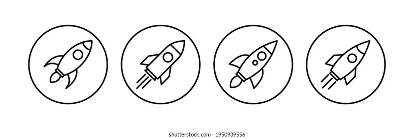 Rocket icon set. Startup icon vector. 
