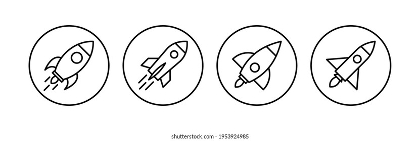 Rocket Icon Set. Startup Icon Vector. 