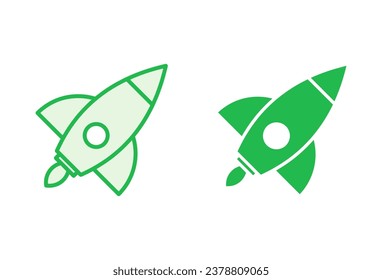 Juego de iconos de cohete. Vector de icono de inicio. 