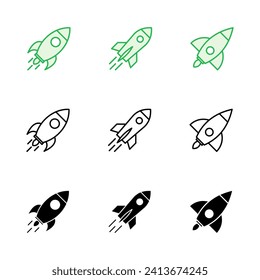 Rocket icon set. Startup icon vector. 