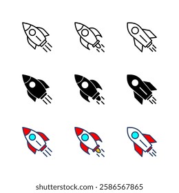 Rocket icon set. Startup icon vector. 