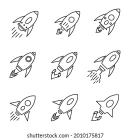 rocket icon. rocket set symbol vector elements for infographic web.