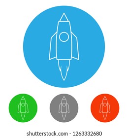 Rocket. Icon set. Vector.