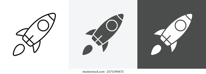Rocket icon set vector art