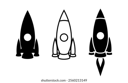 Rocket icon set. Vector illustration.