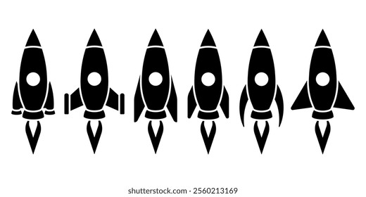 Rocket icon set. Vector illustration.