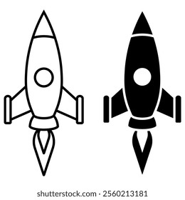 Rocket icon set. Vector illustration.