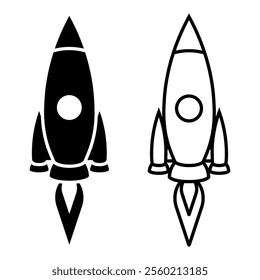 Rocket icon set. Vector illustration.