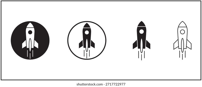 rocket icon set vector Illustration.