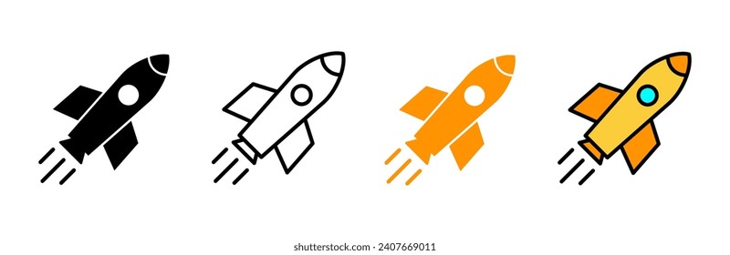 Rocket icon set vector. Startup sign and symbol. rocket launcher icon