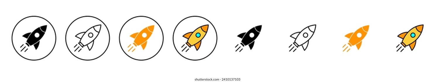 Rocket icon set vector. Startup sign and symbol. rocket launcher icon