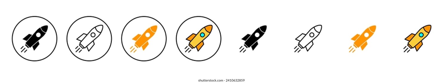 Rocket icon set vector. Startup sign and symbol. rocket launcher icon