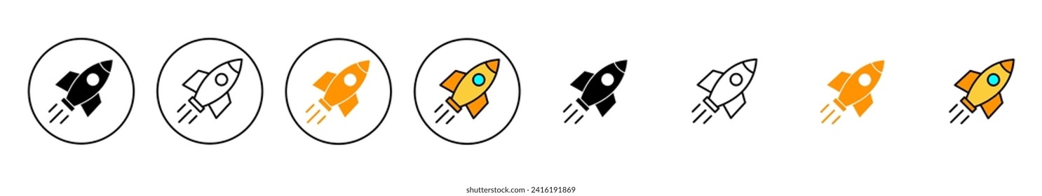 Rocket icon set vector. Startup sign and symbol. rocket launcher icon