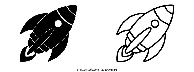 rocket icon set, rocket vector symbol illustrations