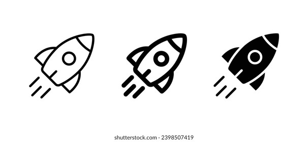 Rocket icon set vector for web, ui, and mobile apps