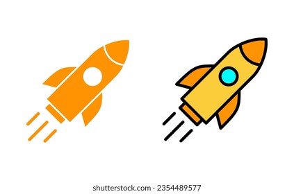 Rocket icon set for web and mobile app. Startup sign and symbol. rocket launcher icon