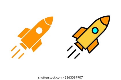 Rocket icon set for web and mobile app. Startup sign and symbol. rocket launcher icon