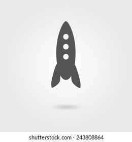 rocket icon with shadow. logo design modern vector illustration