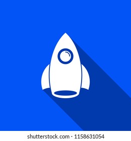 Rocket icon with shadow , vector sign design.