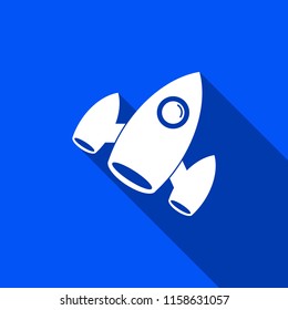 Rocket icon with shadow , vector sign design.