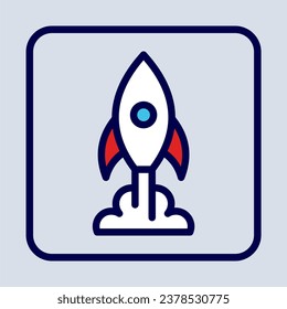 Rocket icon. rocket ship icon. space concept. ui ux interface web button
