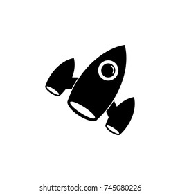 Rocket icon, Shuttle icon , black sign design