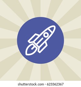 rocket icon. sign design. background