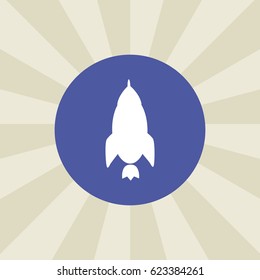 rocket icon. sign design. background