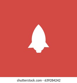rocket icon. sign design. red background