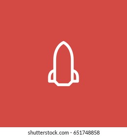 rocket icon. sign design. red background
