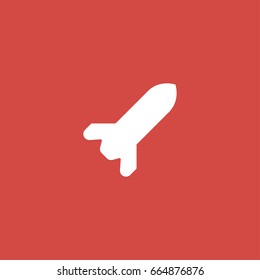 rocket icon. sign design. red background