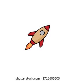 Raketensymbol, Raketenzeichen und Symbol Vektorillustration Design