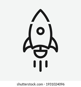 Raketensymbol, Raketenzeichen und Symbol, Vektordesign