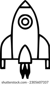 icono del cohete, signo, símbolo, vector, arte
