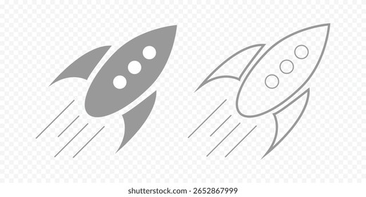 Icono de cohete, Vector de señal de cohete. Concepto de Ilustración vectorial de icono de lanzamiento de cohete para el negocio de inicio y proyecto de tecnología eps 10