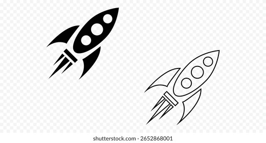 Rocket icon, rocket sign vector. Rocket launch icon vector illustration concept for startup business and technology project eps 10