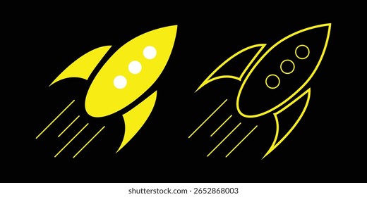 Rocket icon, rocket sign vector. Rocket launch icon vector illustration concept for startup business and technology project eps 10