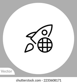 Rocket icon sign vector,Symbol, logo illustration for web and mobile