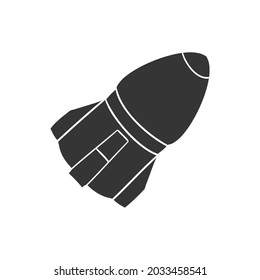 Rocket Icon Silhouette Illustration. Space Capsule Vector Graphic Pictogram Symbol Clip Art. Doodle Sketch Black Sign.